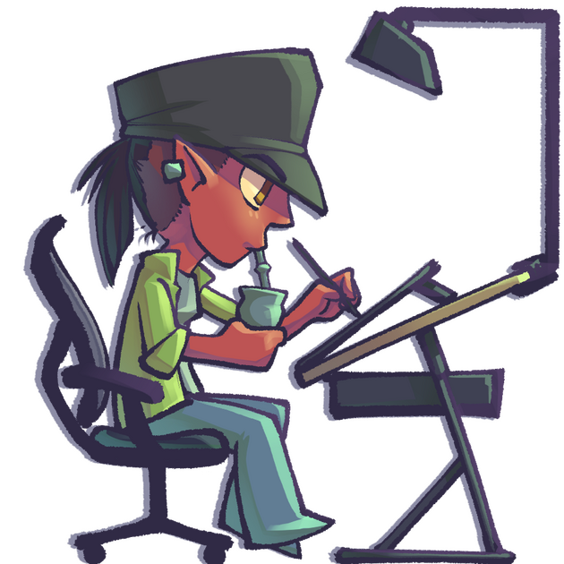 That's me! Little self-portrait of my drawing